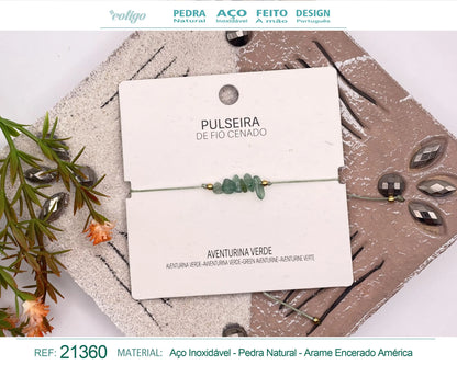 Pulsera Hilo encerado con Aventurina verde - cotigo