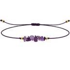 Pulsera Hilo encerado con Amatista - Piedra en bruto cotigo
