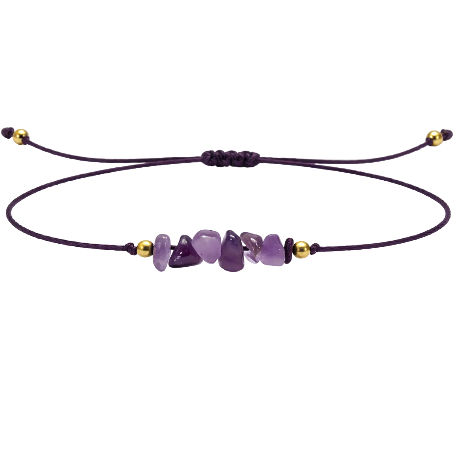 Pulsera Hilo encerado con Amatista - Piedra en bruto cotigo