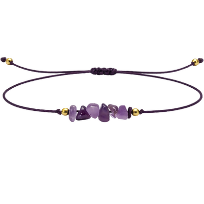 Pulsera Hilo encerado con Amatista - Piedra en bruto