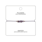 Pulsera Hilo encerado con Amatista - Piedra en bruto cotigo