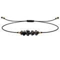 Pulsera Hilo encerado con Agata Negra - Piedra en bruto cotigo