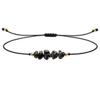 Pulsera Hilo encerado con Agata Negra - Piedra en bruto cotigo