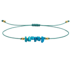 Pulsera Hilo encerado con Turquesa - Piedra en bruto cotigo