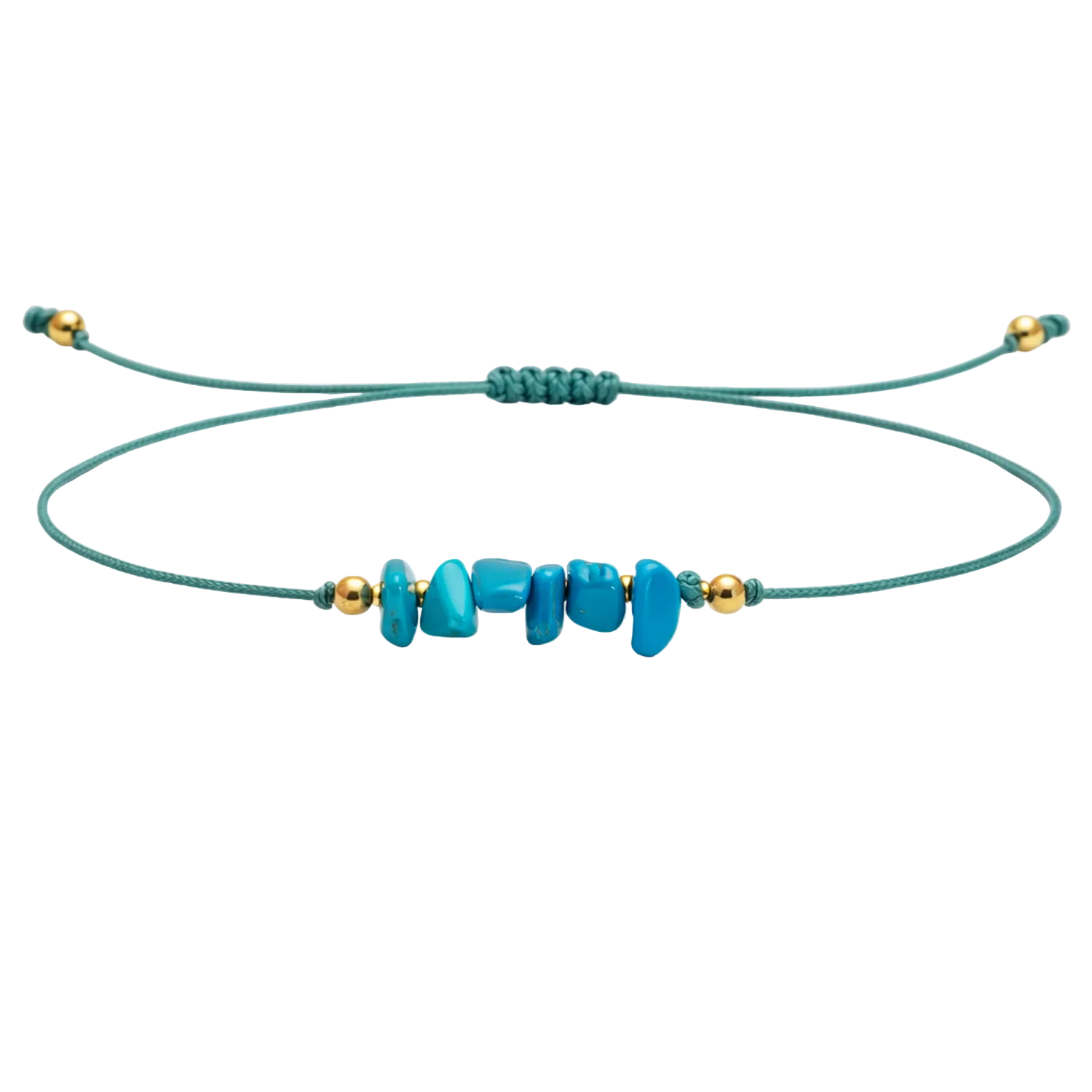Pulsera Hilo encerado con Turquesa - Piedra en bruto cotigo