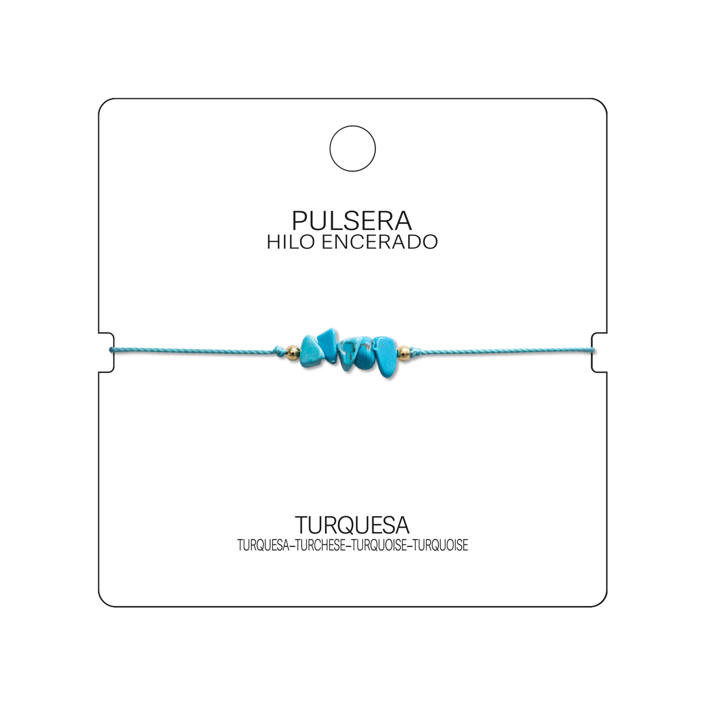 Pulsera Hilo encerado con Turquesa - Piedra en bruto