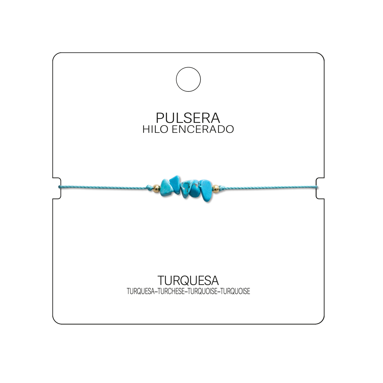 Pulsera Hilo encerado con Turquesa - Piedra en bruto cotigo