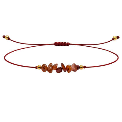Pulsera Hilo encerado con Carneola - Piedra en bruto