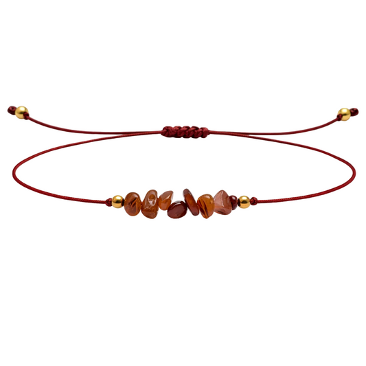 Pulsera Hilo encerado con Carneola - Piedra en bruto