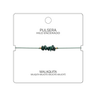 Pulsera Hilo encerado con Malaquita - Piedra en bruto cotigo