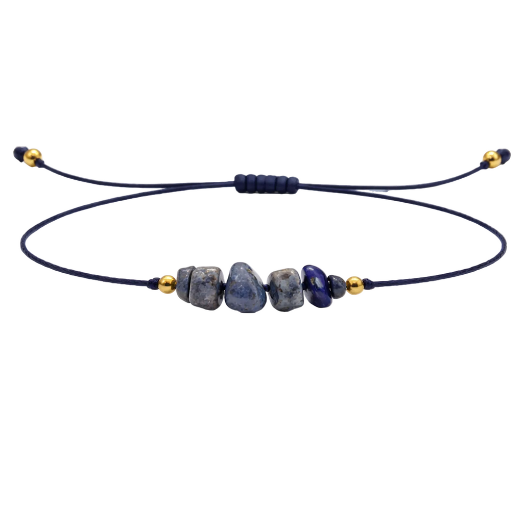 Pulsera Hilo encerado con Lapislázuli - Piedra en bruto cotigo
