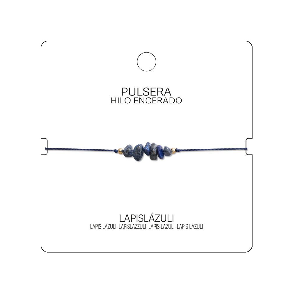 Pulsera Hilo encerado con Lapislázuli - Piedra en bruto cotigo