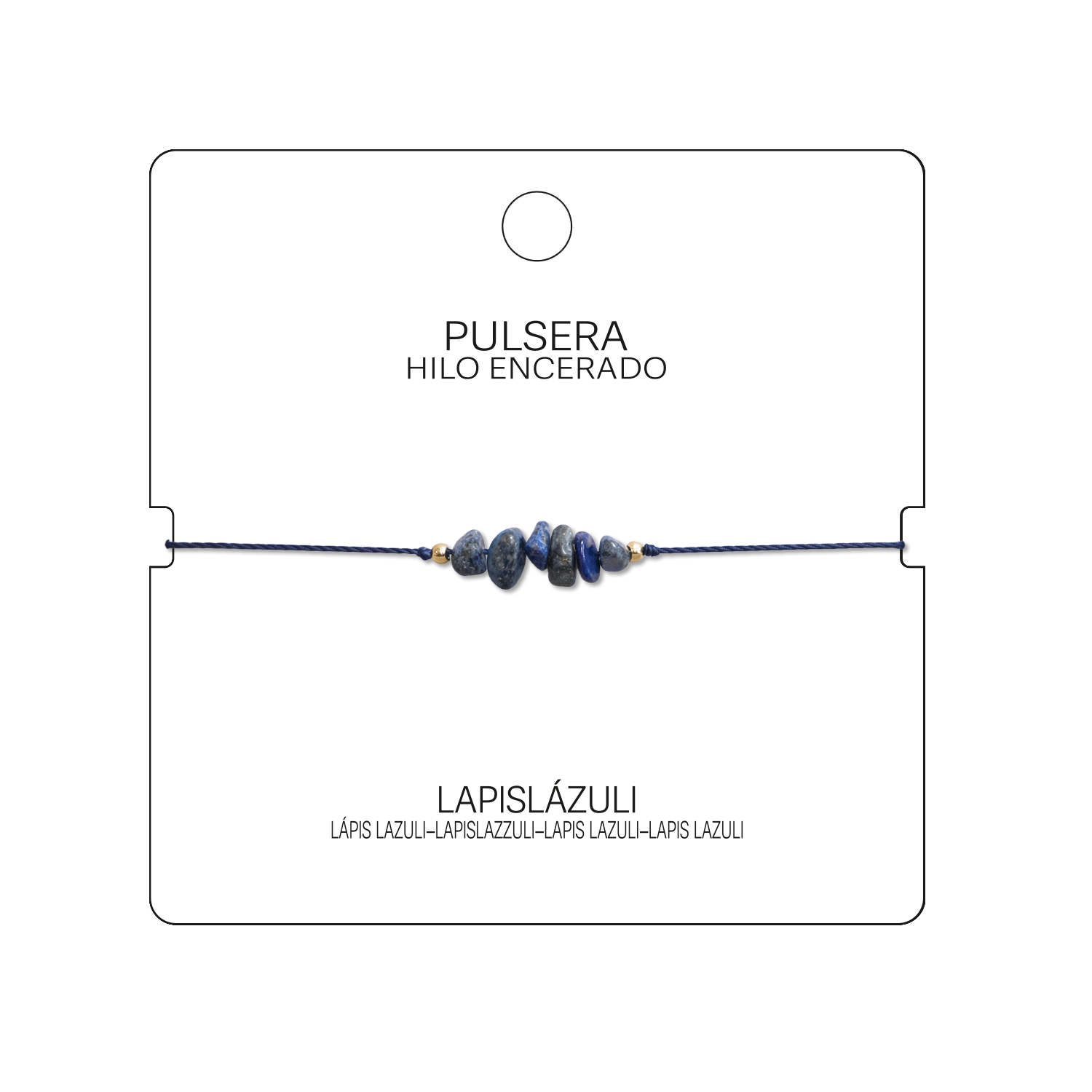 Pulsera Hilo encerado con Lapislázuli - Piedra en bruto cotigo