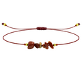 Pulsera Hilo encerado con Jaspe Rojo - Piedra en bruto cotigo