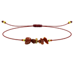 Pulsera Hilo encerado con Jaspe Rojo - Piedra en bruto cotigo