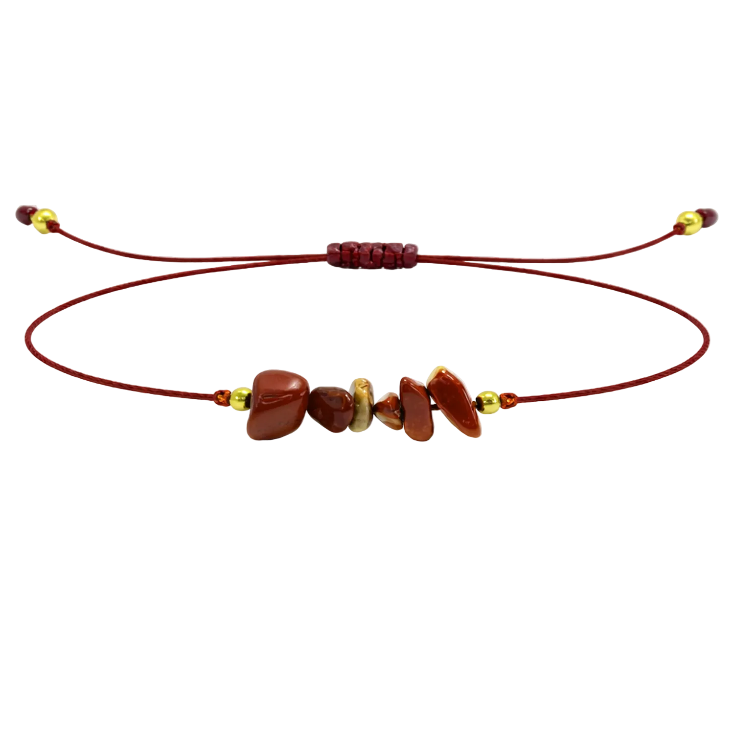 Pulsera Hilo encerado con Jaspe Rojo - Piedra en bruto cotigo