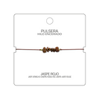 Pulsera Hilo encerado con Jaspe Rojo - Piedra en bruto cotigo