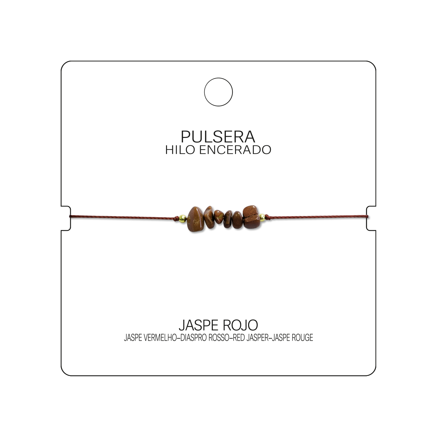 Pulsera Hilo encerado con Jaspe Rojo - Piedra en bruto cotigo