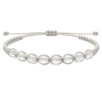 Pulsera Hilo encerado con Cuarzo Blanco - Cuentas de Piedras Naturales cotigo