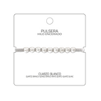 Pulsera Hilo encerado con Cuarzo Blanco - Cuentas de Piedras Naturales cotigo