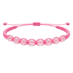Pulsera Hilo encerado con Cuarzo Rosa - Cuentas de Piedras Naturales cotigo