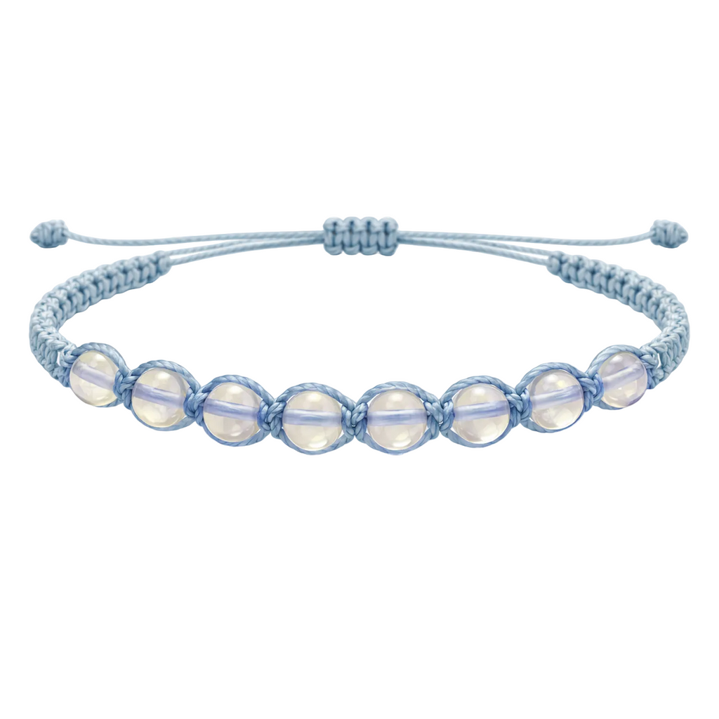 Pulsera Hilo encerado con Opalina - Cuentas de Piedras Naturales cotigo
