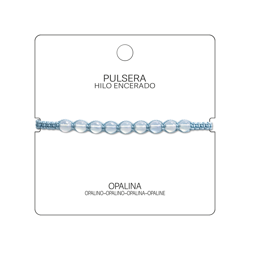 Pulsera Hilo encerado con Opalina - Cuentas de Piedras Naturales cotigo