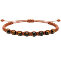 Pulsera Hilo encerado con Ojo de Tigre - Cuentas de Piedras Naturales cotigo