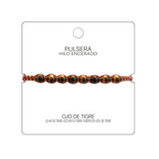 Pulsera Hilo encerado con Ojo de Tigre - Cuentas de Piedras Naturales cotigo