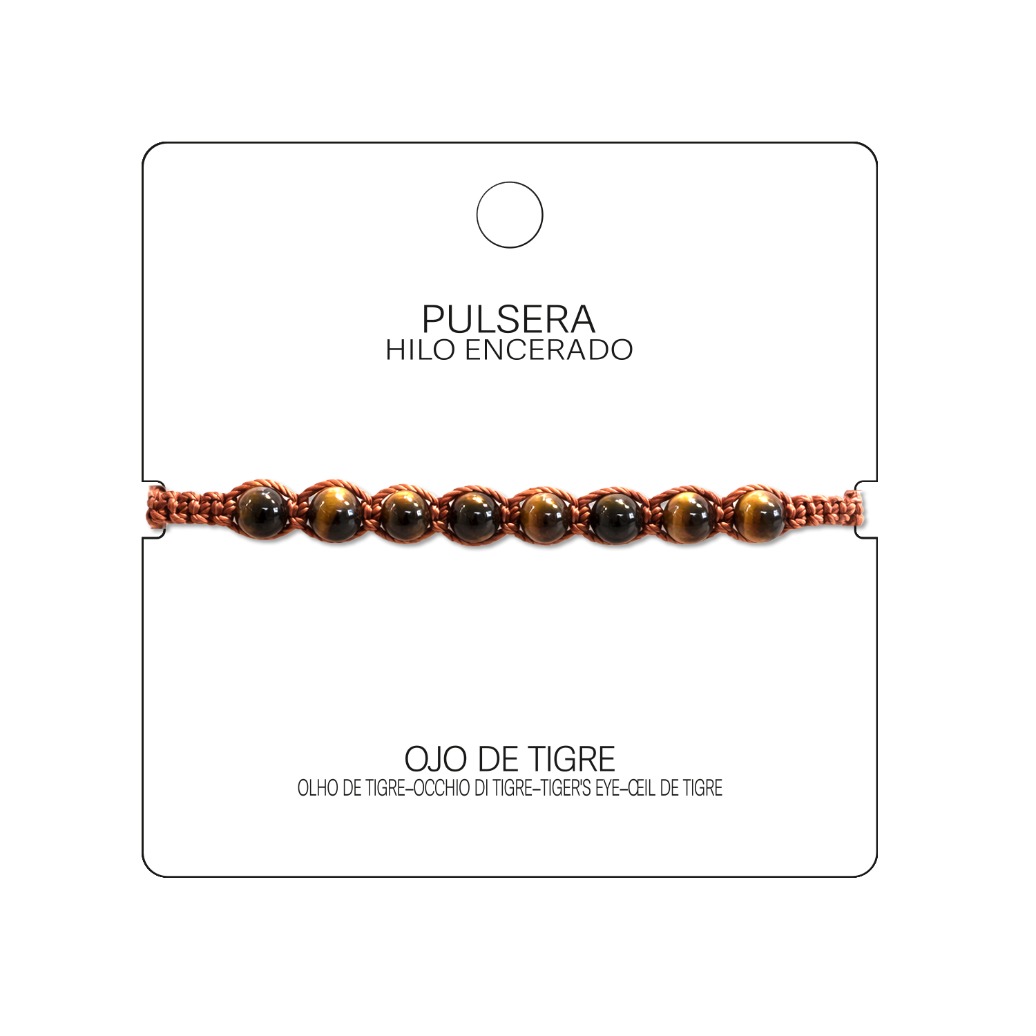 Pulsera Hilo encerado con Ojo de Tigre - Cuentas de Piedras Naturales cotigo