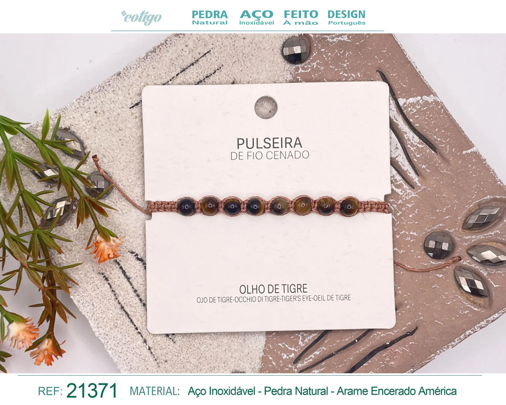 Pulsera Hilo encerado con Ojo de tigre - cotigo