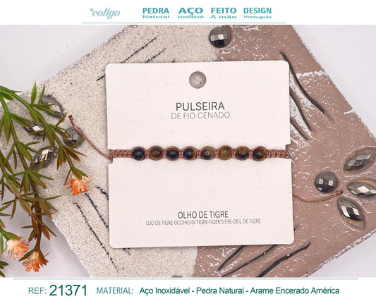 Pulsera Hilo encerado con Ojo de tigre