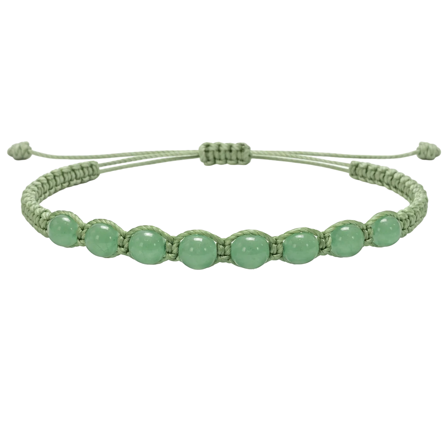 Pulsera Hilo encerado con Aventurina Verde - Cuentas de Piedras Naturales