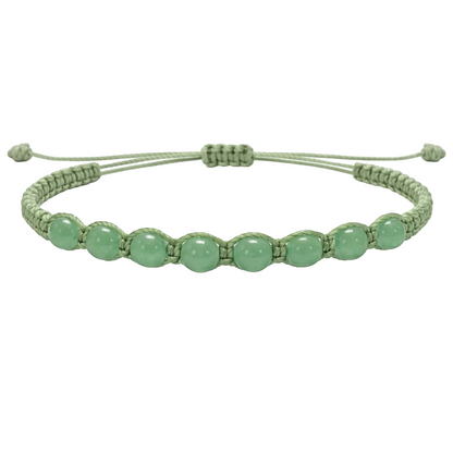 Pulsera Hilo encerado con Aventurina Verde - Cuentas de Piedras Naturales