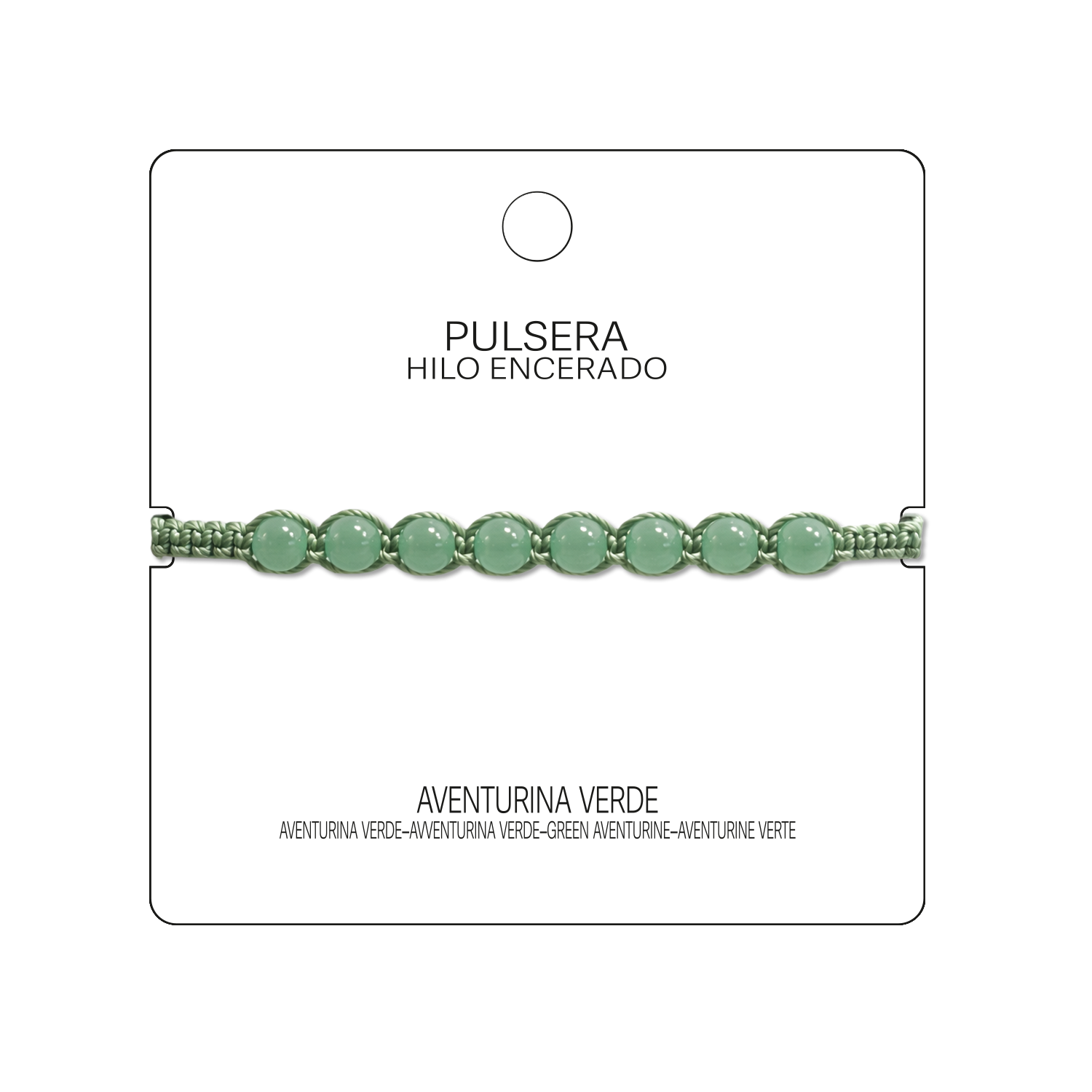 Pulsera Hilo encerado con Aventurina Verde - Cuentas de Piedras Naturales cotigo