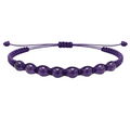 Pulsera Hilo encerado con Amatista - Cuentas de Piedras Naturales cotigo