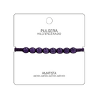 Pulsera Hilo encerado con Amatista - Cuentas de Piedras Naturales cotigo