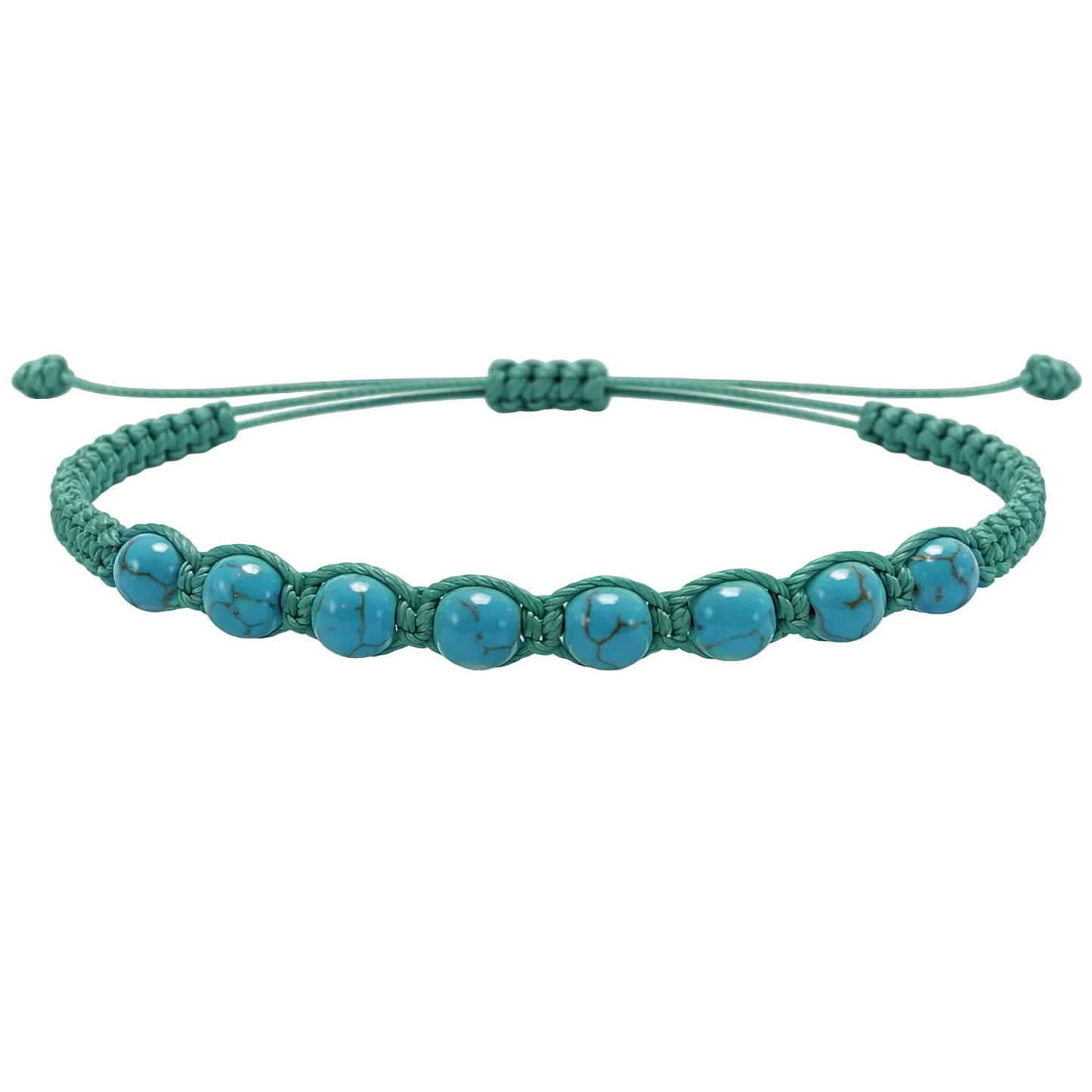 Pulsera Hilo encerado con Turquesa - Cuentas de Piedras Naturales