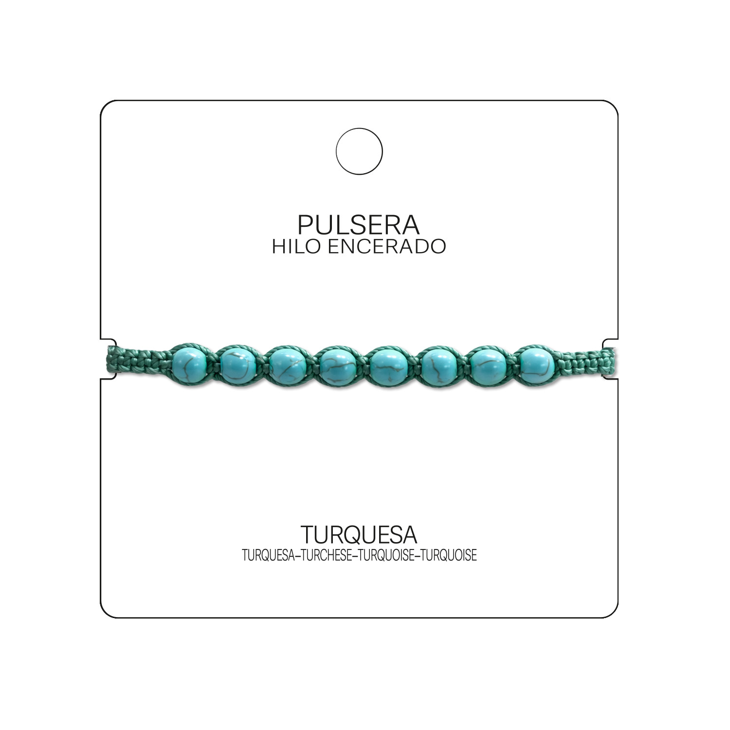 Pulsera Hilo encerado con Turquesa - Cuentas de Piedras Naturales cotigo