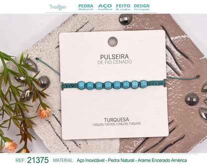 Pulsera Hilo encerado con Turquesa - cotigo