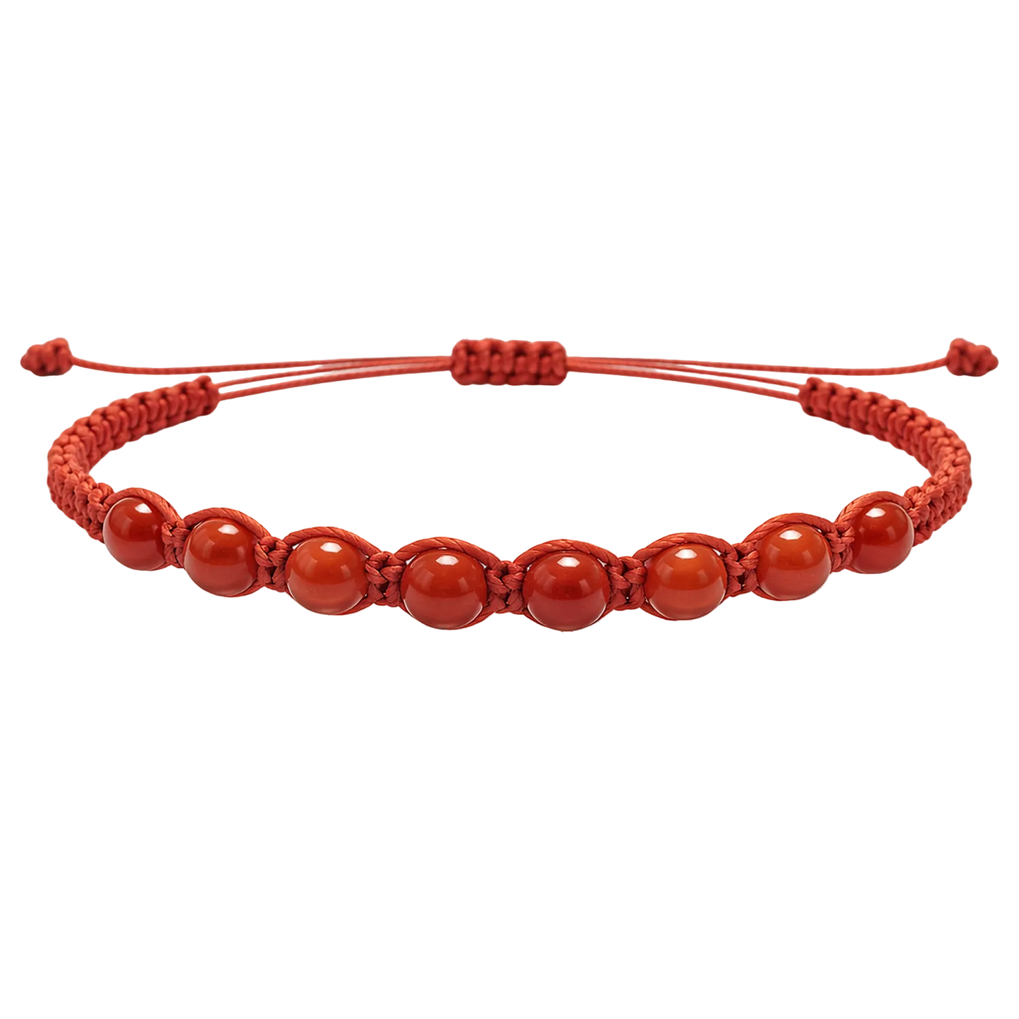 Pulsera Hilo encerado con Carneola - Cuentas de Piedras Naturales