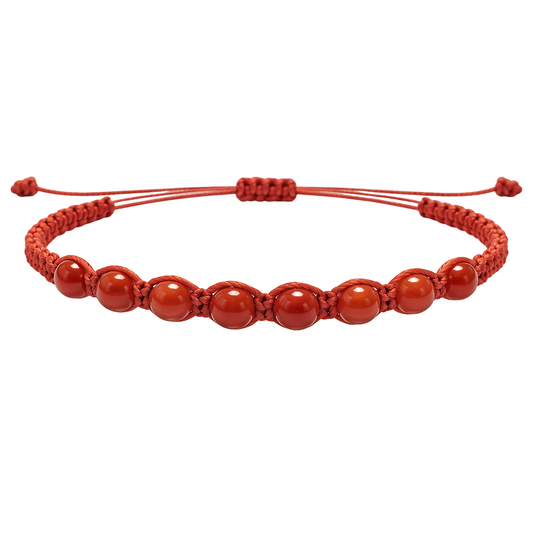 Pulsera Hilo encerado con Carneola - Cuentas de Piedras Naturales