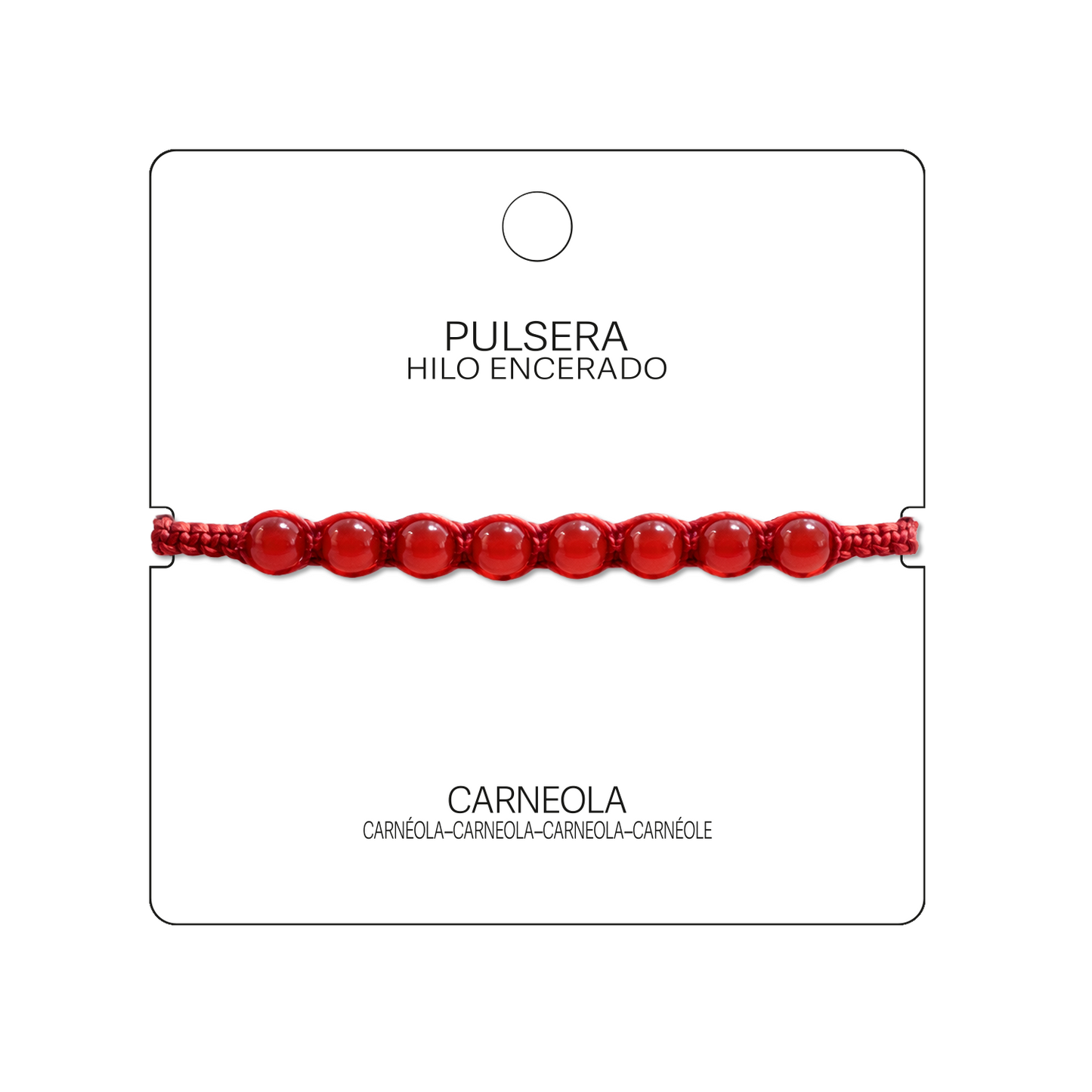 Pulsera Hilo encerado con Carneola - Cuentas de Piedras Naturales