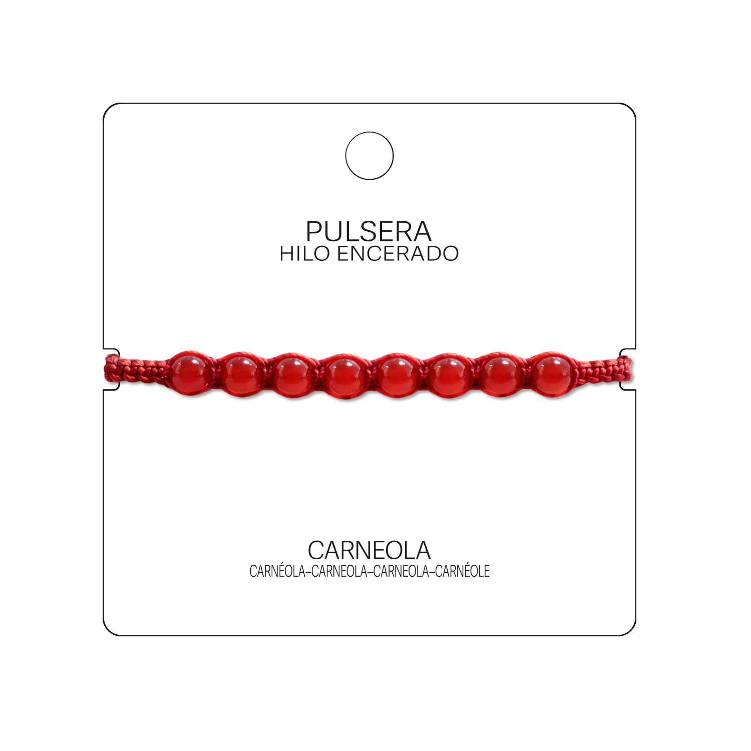 Pulsera Hilo encerado con Carneola - Cuentas de Piedras Naturales cotigo