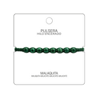 Pulsera Hilo encerado con Malaquita - Cuentas de Piedras Naturales cotigo