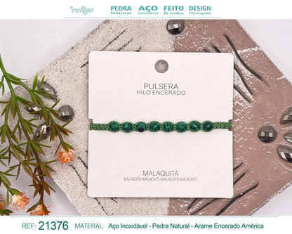 Pulsera Hilo encerado con Malaquita - cotigo