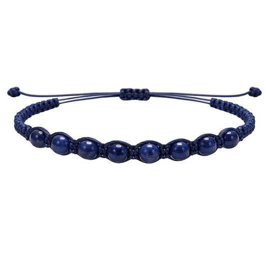Pulsera Hilo encerado con Lapislázuli - Cuentas de Piedras Naturales