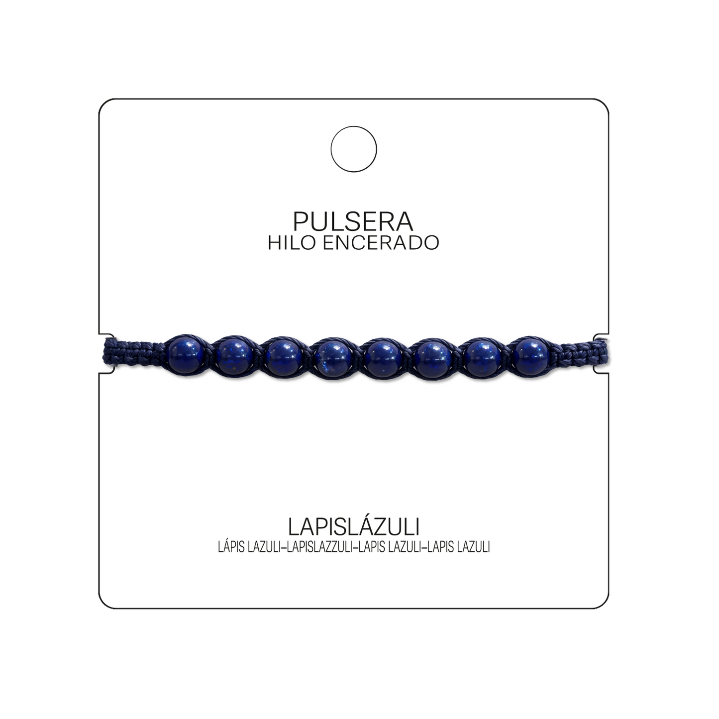 Pulsera Hilo encerado con Lapislázuli - Cuentas de Piedras Naturales