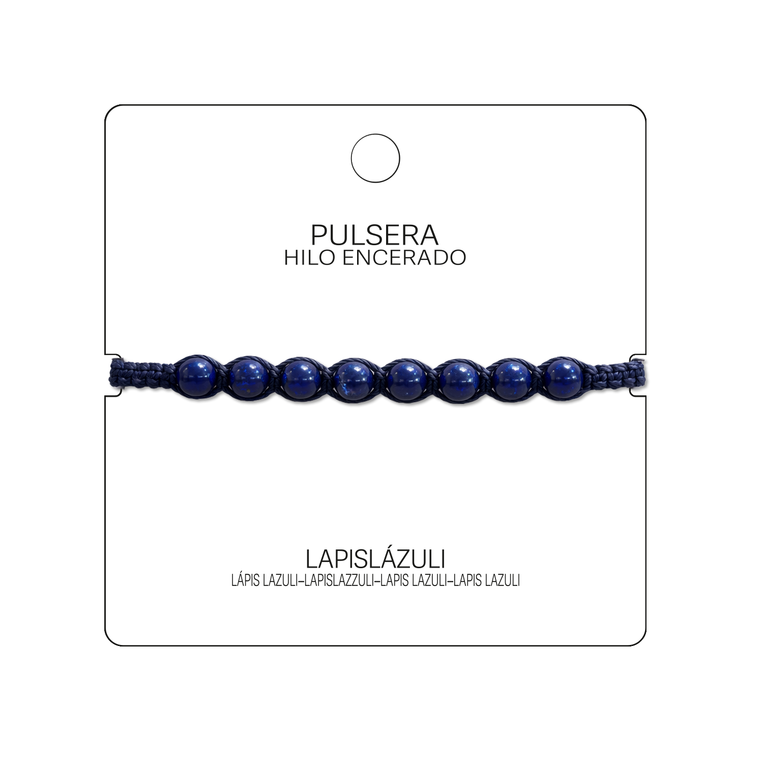 Pulsera Hilo encerado con Lapislázuli - Cuentas de Piedras Naturales cotigo