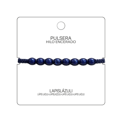 Pulsera Hilo encerado con Lapislázuli - Cuentas de Piedras Naturales